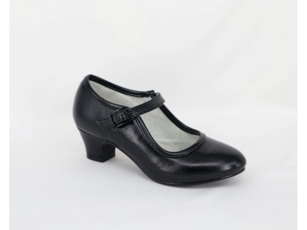 Zapato Flamenco en negro  Comprar zapato de tacón niña fabricado en España